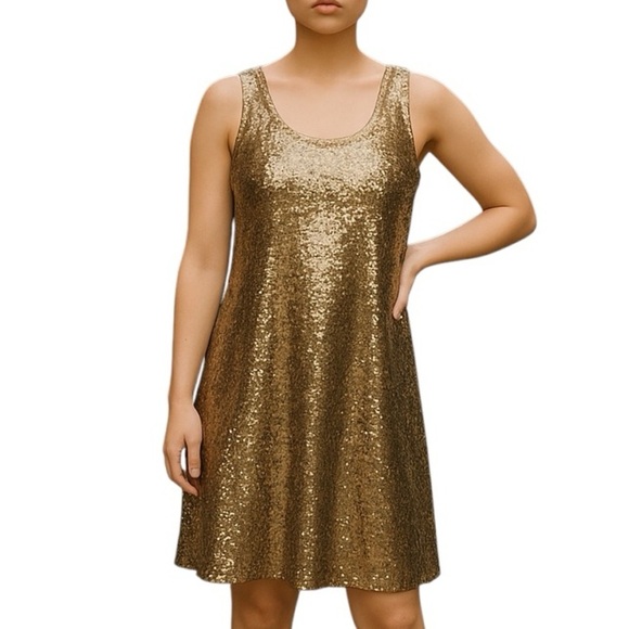 Zara Reversible Sequin Sleeveless Dress - Picture 1 of 10